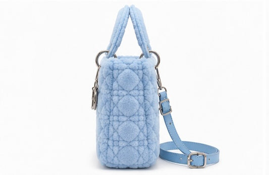 Fluffy Plush designer
Lady O Bag- Blue