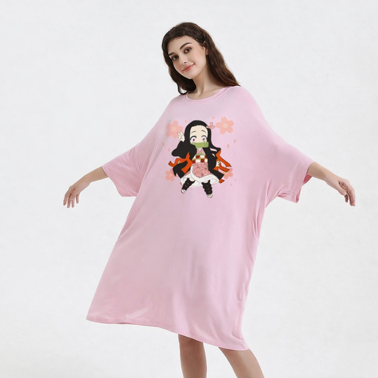 nezuko demon slayer bamboo Sleep Oversized Tee Women’s Sleepy Tee