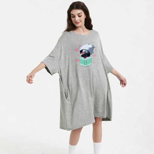 Kakashi Hatake Naruto bamboo Sleep Oversized Tee