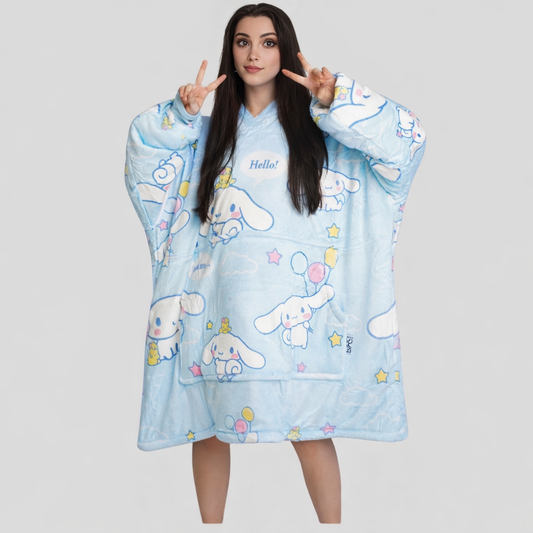 Cinnamoroll hello kitty Wearable Blanket Hoodie for Kids & Adults | OLM Toys