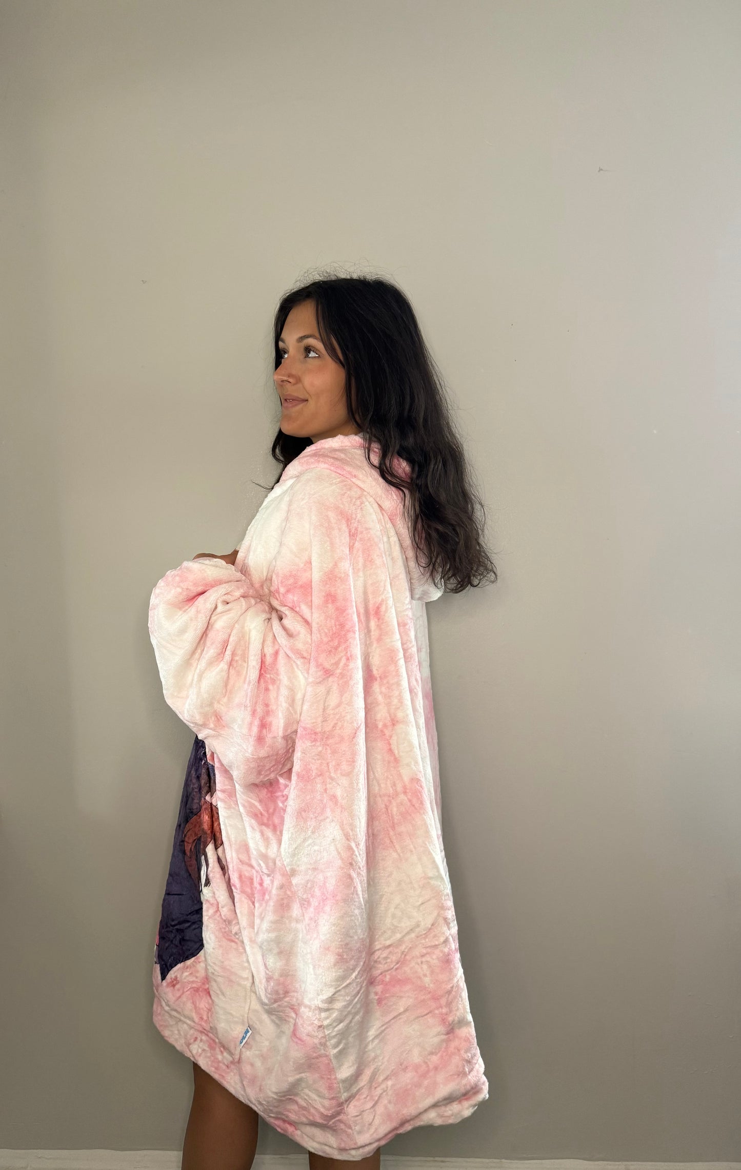 Anime Blanket Hoodie oversize snuggle Sherpa Kamado Nezuko Demon Slayer
