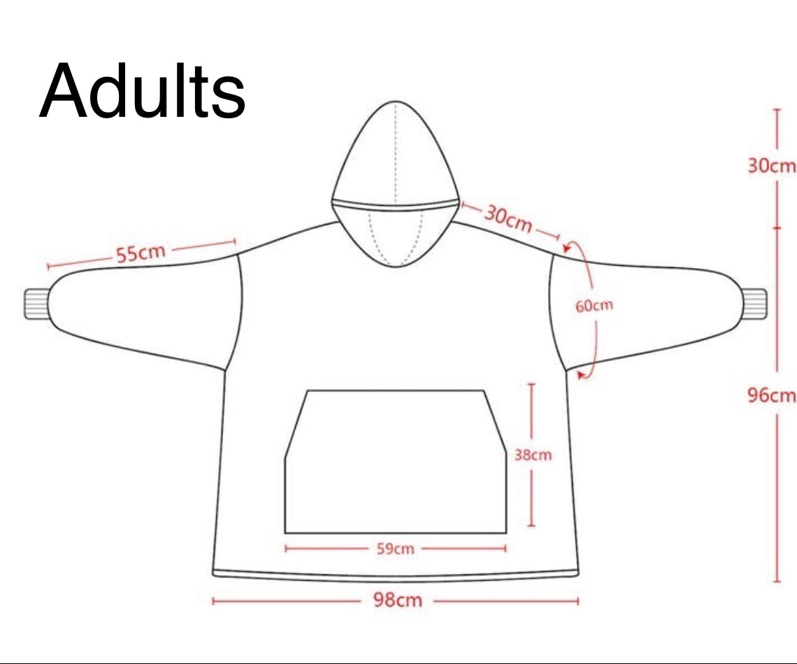Anime Blanket Hoodie oversize snuggle Sherpa Hello Kitty unisex adults and kids