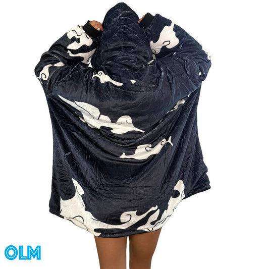 Anime Blanket Hoodie oversize snuggle Sherpa Gear 5 Luffy unisex adults and kids - Olm collectibles