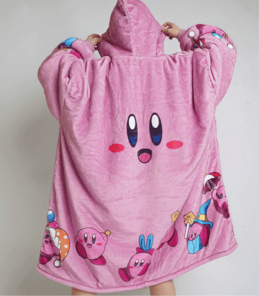 Anime Blanket Hoodie oversize snuggle Sherpa Kirby - Olm collectibles