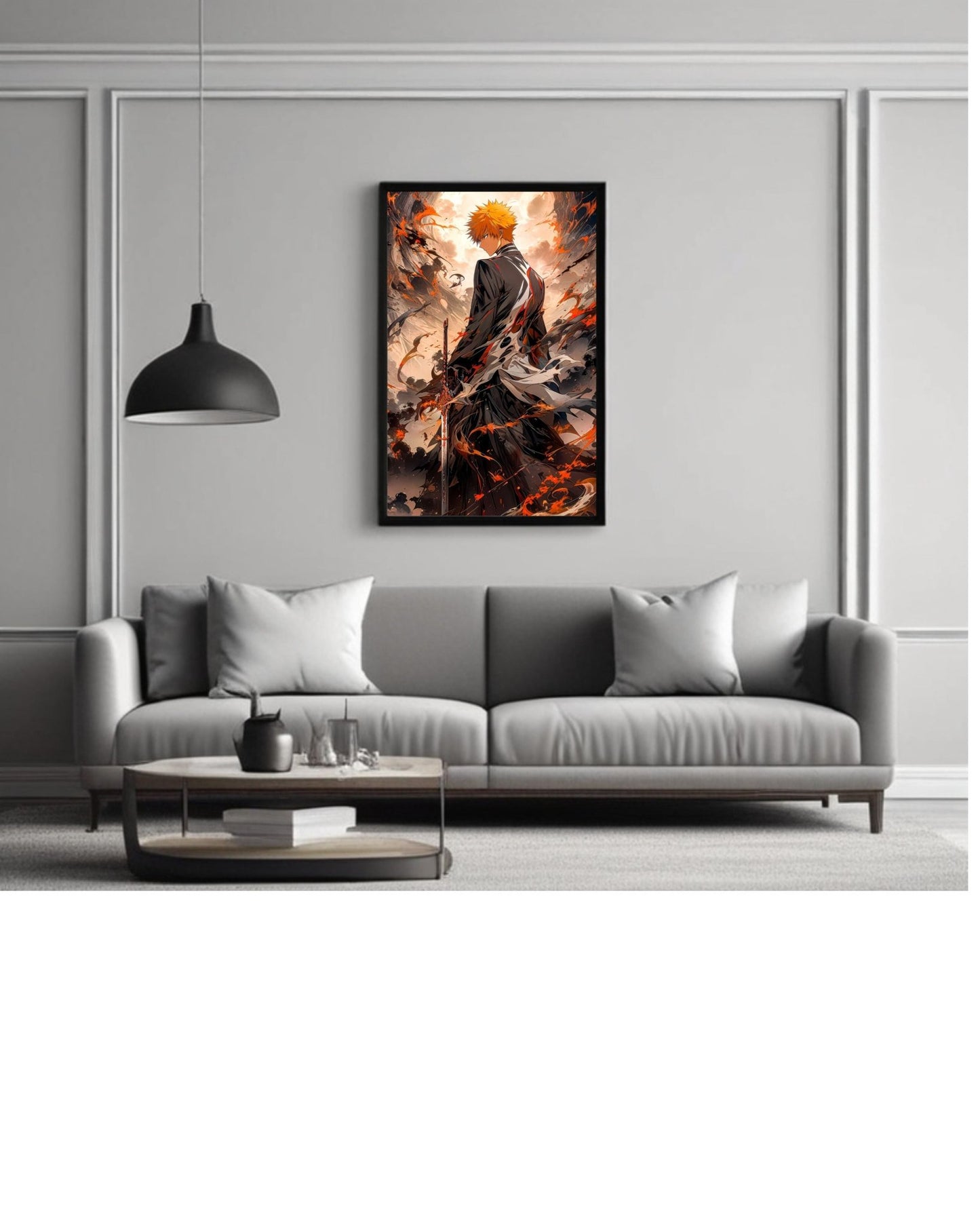 Bleach,ichigo Kurosawa , Anime Poster , 12x16 Inch, Glossy Shine framed - Olm collectibles