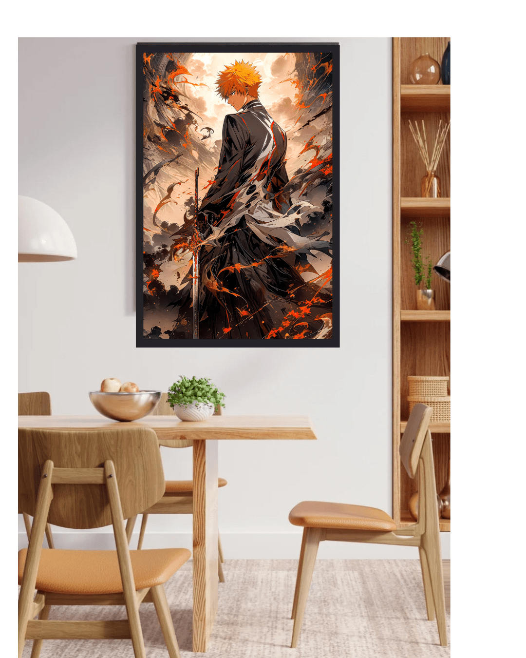 Bleach,ichigo Kurosawa , Anime Poster , 12x16 Inch, Glossy Shine framed - Olm collectibles
