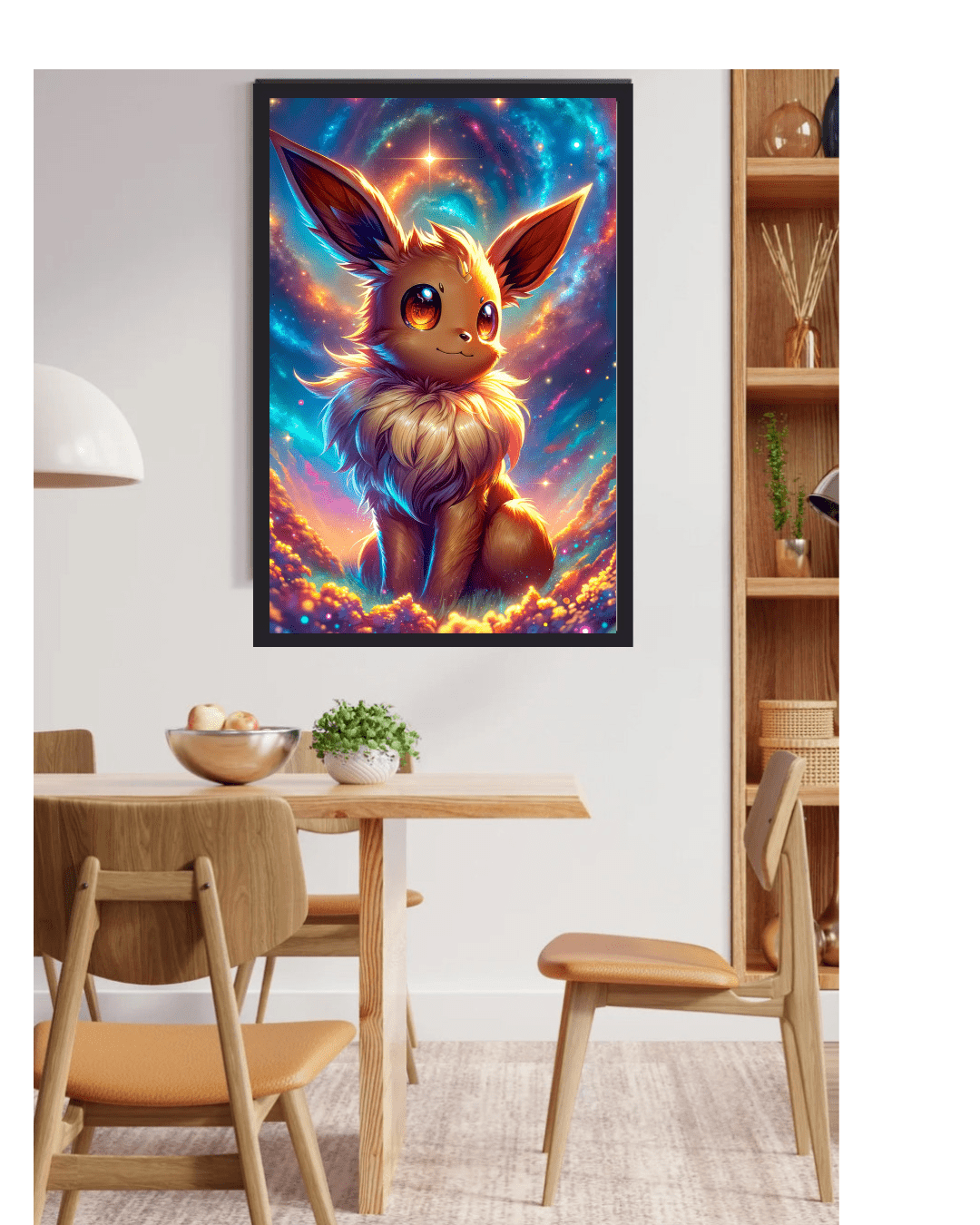 Eevee,Pokémon , Anime Poster - 12x16 Inch, Glossy Shine framed - Olm collectibles