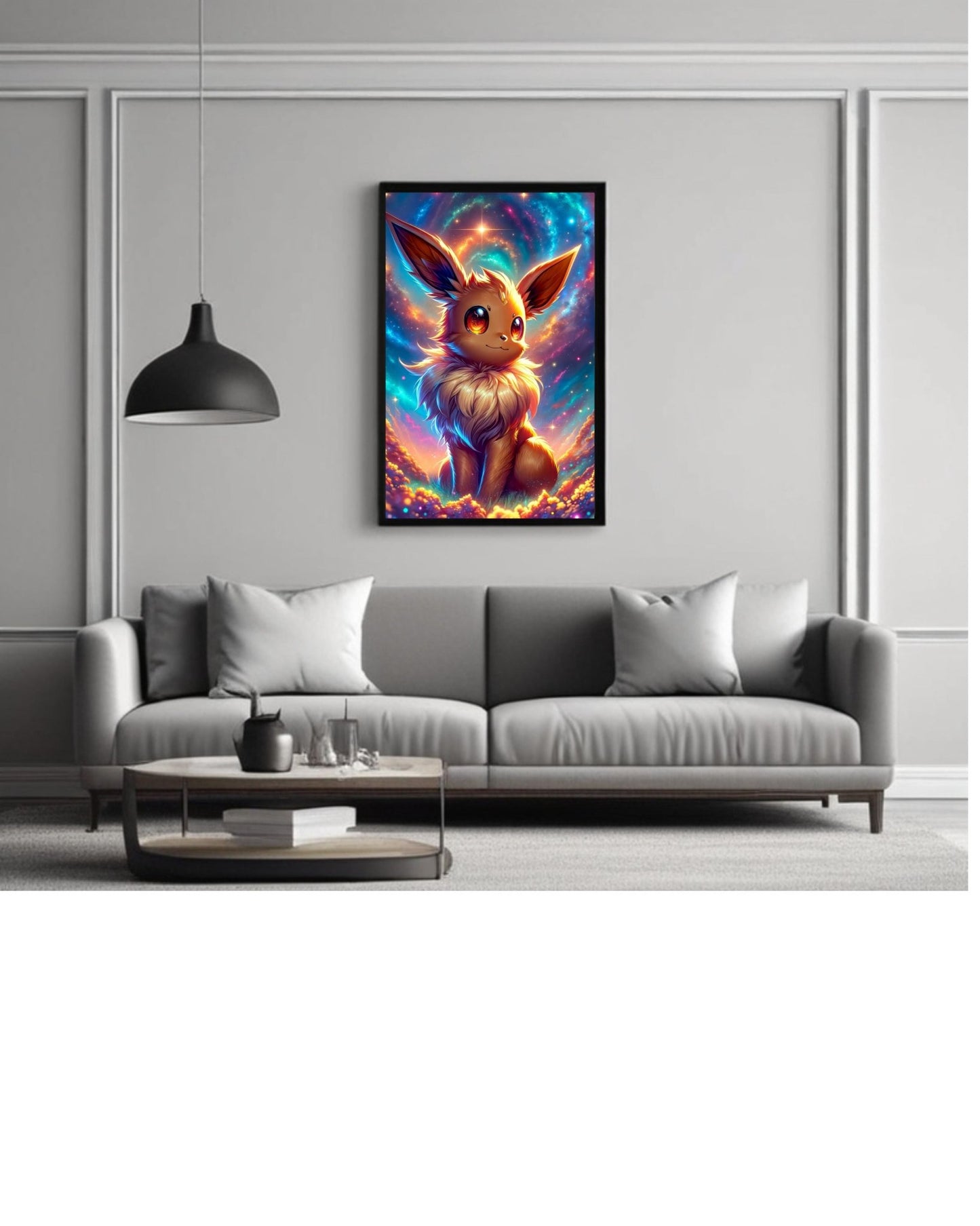 Eevee,Pokémon , Anime Poster - 12x16 Inch, Glossy Shine framed - Olm collectibles