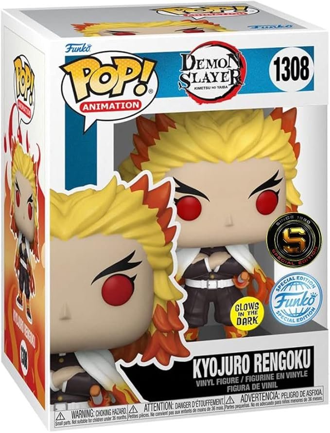 Funko POP! Animation: Demon Slayer - 1308 Kyojuro Rengoku - Collectable Vinyl Figure - Olm collectibles