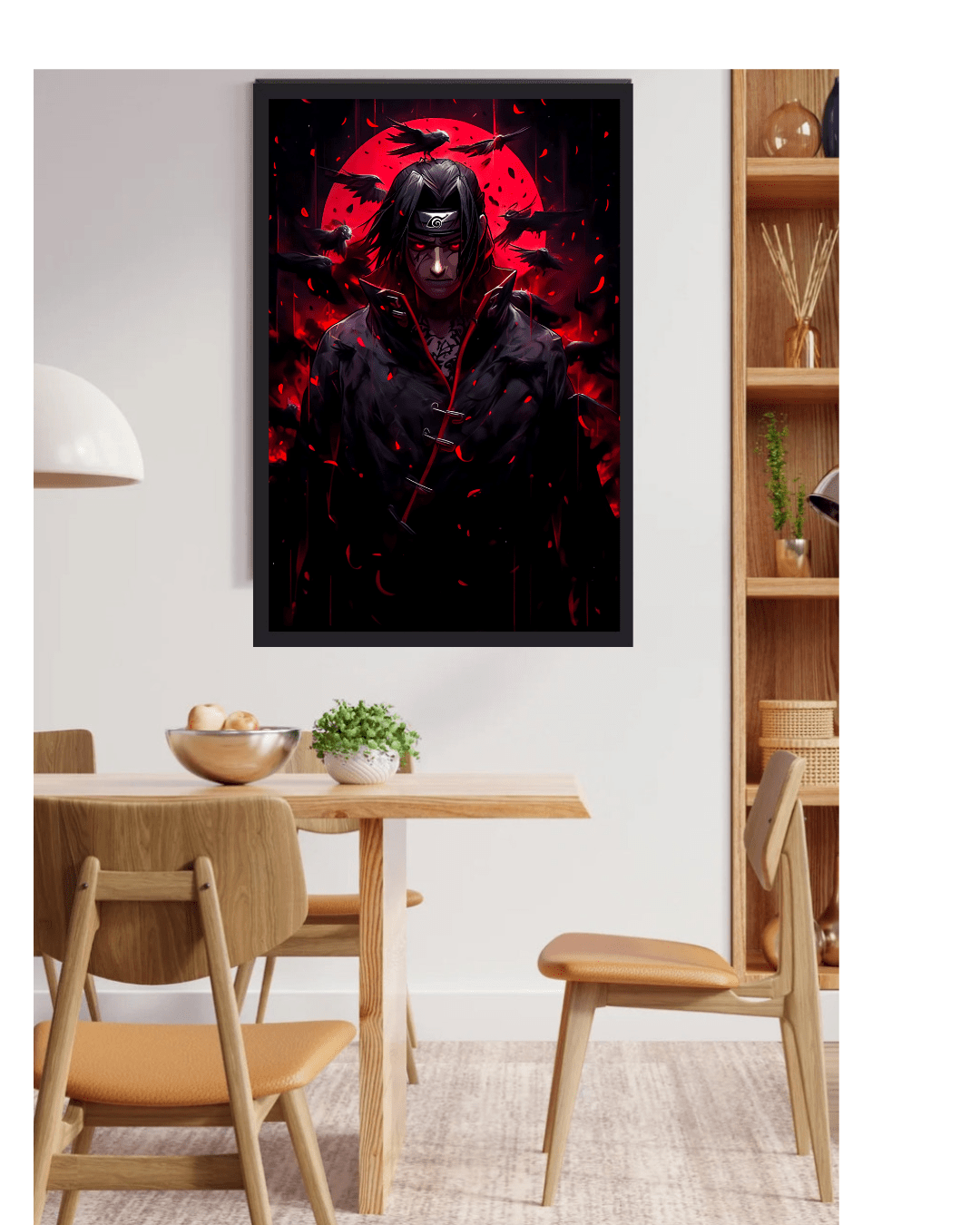 Itachi uchiha ,naurto , Anime Poster , 12x16 Inch, Glossy Shine framed - Olm collectibles