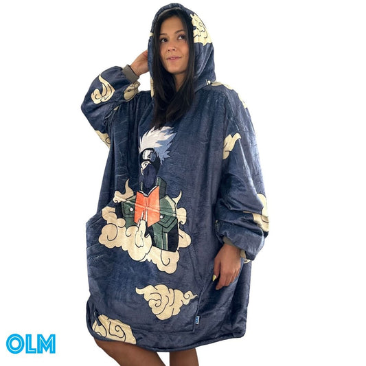Kakashi Hatake Oversized Blanket Hoodie – Ultra - Soft Sherpa for unisex Adults & Kids - Olm collectibles
