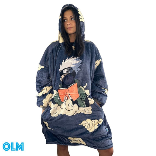 Kakashi Hatake Oversized Blanket Hoodie – Ultra - Soft Sherpa for unisex Adults & Kids - Olm collectibles