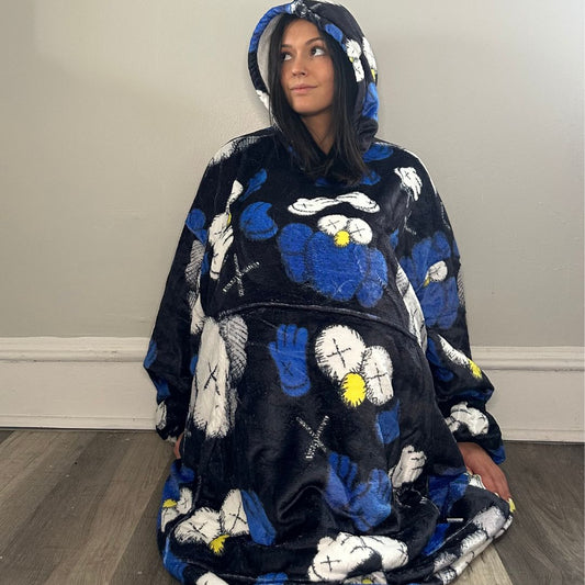 KAWS&ELMO - Inspired Oversized Blanket Hoodie – Plush Sherpa Hoodie snuggle unisex for Adults & Kids - Olm collectibles