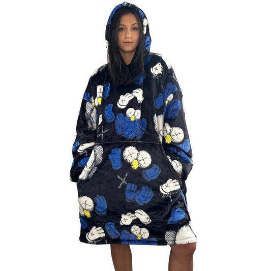 KAWS&ELMO - Inspired Oversized Blanket Hoodie – Plush Sherpa Hoodie snuggle unisex for Adults & Kids - Olm collectibles