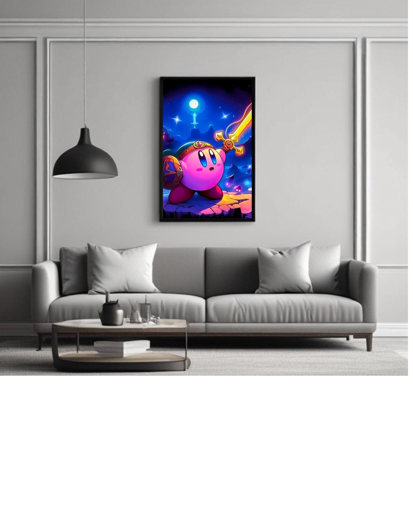 Kirby Anime Poster - 12x16 Inch, Glossy Shine Framed - Olm collectibles
