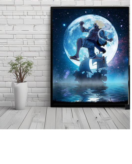 Luffy gear 5,one piece ,king of the pirates Anime Poster 12x16 Inch, Glossy Shine - Olm collectibles