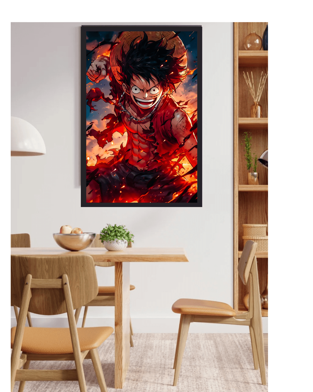 Luffy ,one piece ,king of the pirates Anime Poster 12x16 Inch, Glossy Shine framed - Olm collectibles