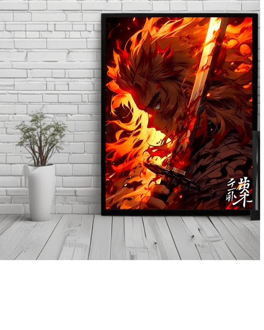 Rengoku ,flame hashira ,demon slayer Poster 12x16 Inch, Glossy Shine - Olm collectibles