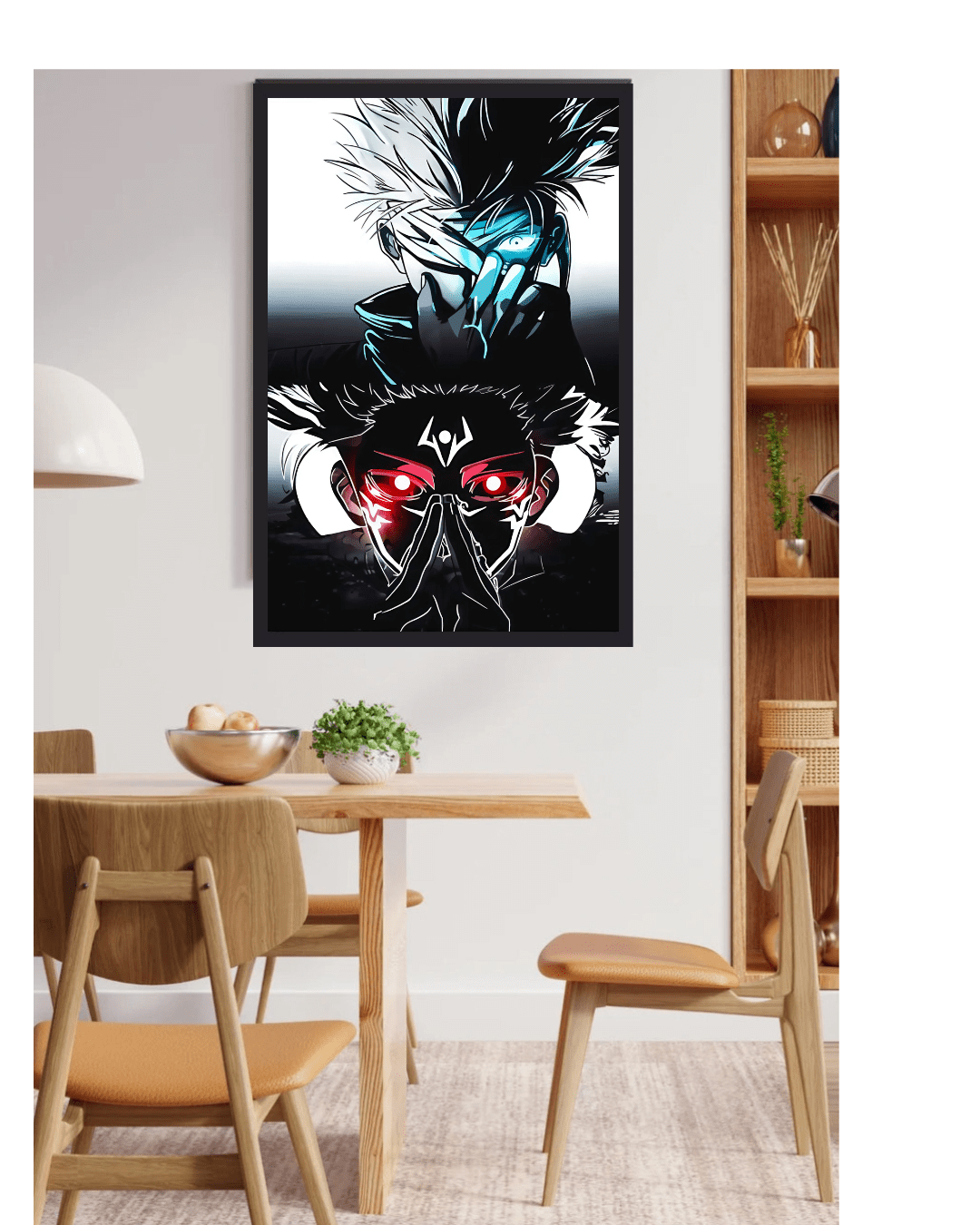 Saukuna,Gojo,jujutsu kaisen , Anime Poster , 12x16 Inch, Glossy Shine framed - Olm collectibles