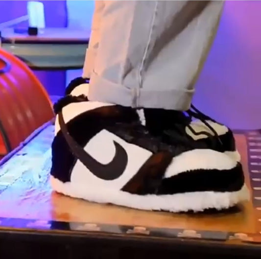 Sneaker Slippers Black and white panda Jordan 1 unisex for adults&kids - Olm collectibles