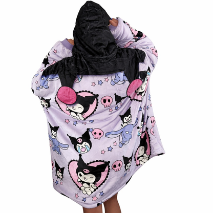 Kuromi Hello Kitty Wearable Blanket Hoodie for Kids & Adults | OLM Toys