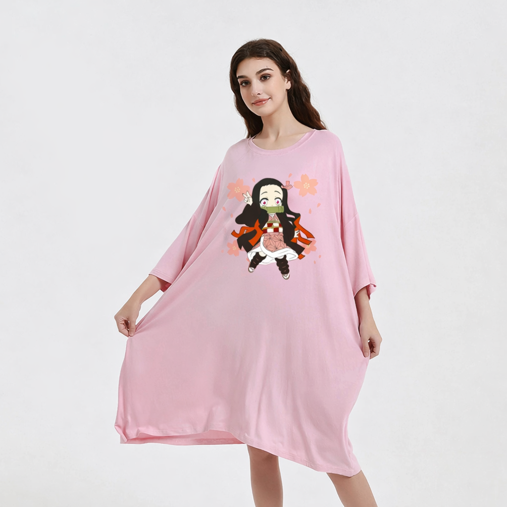 nezuko demon slayer bamboo Sleep Oversized Tee Women’s Sleepy Tee