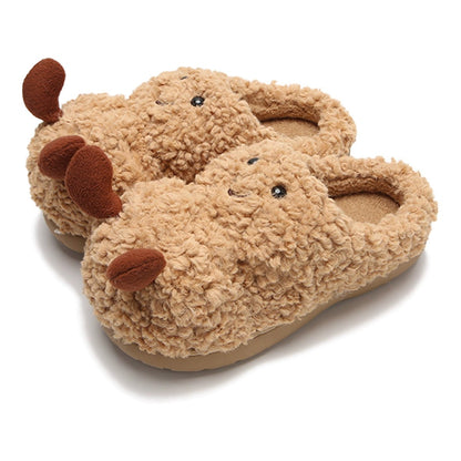 Peanut Face Plush Slippers
