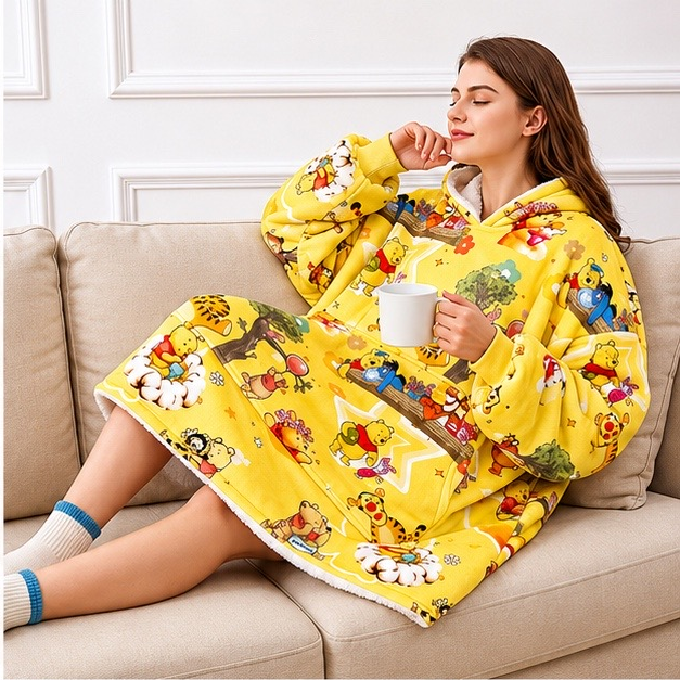 Winnie the Pooh & Friends Wearable Blanket Hoodie for Kids & Adults | OLM Toys