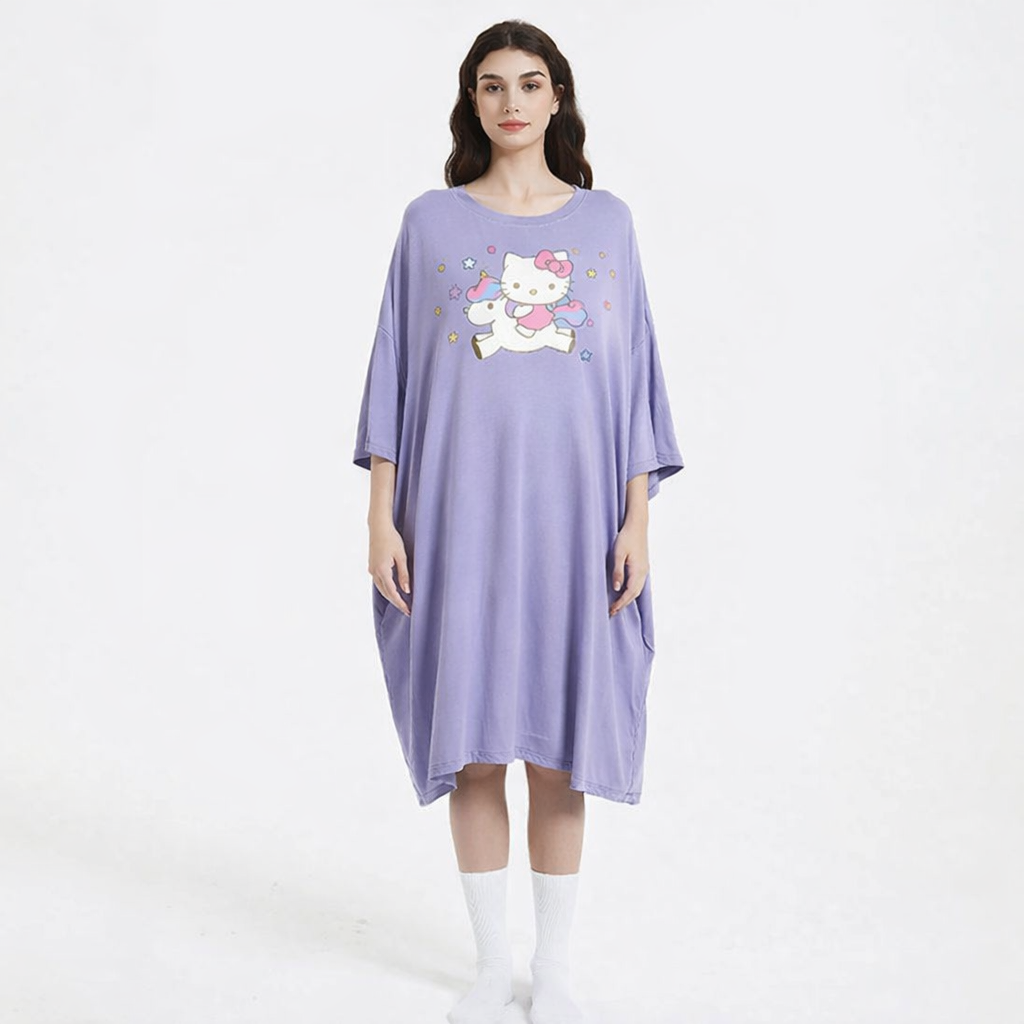 Hello Kitty Sleep Oversized Tee bamboo women's sleepy tees