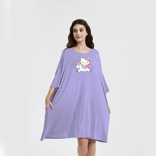 Hello Kitty Sleep Oversized Tee bamboo women's sleepy tees