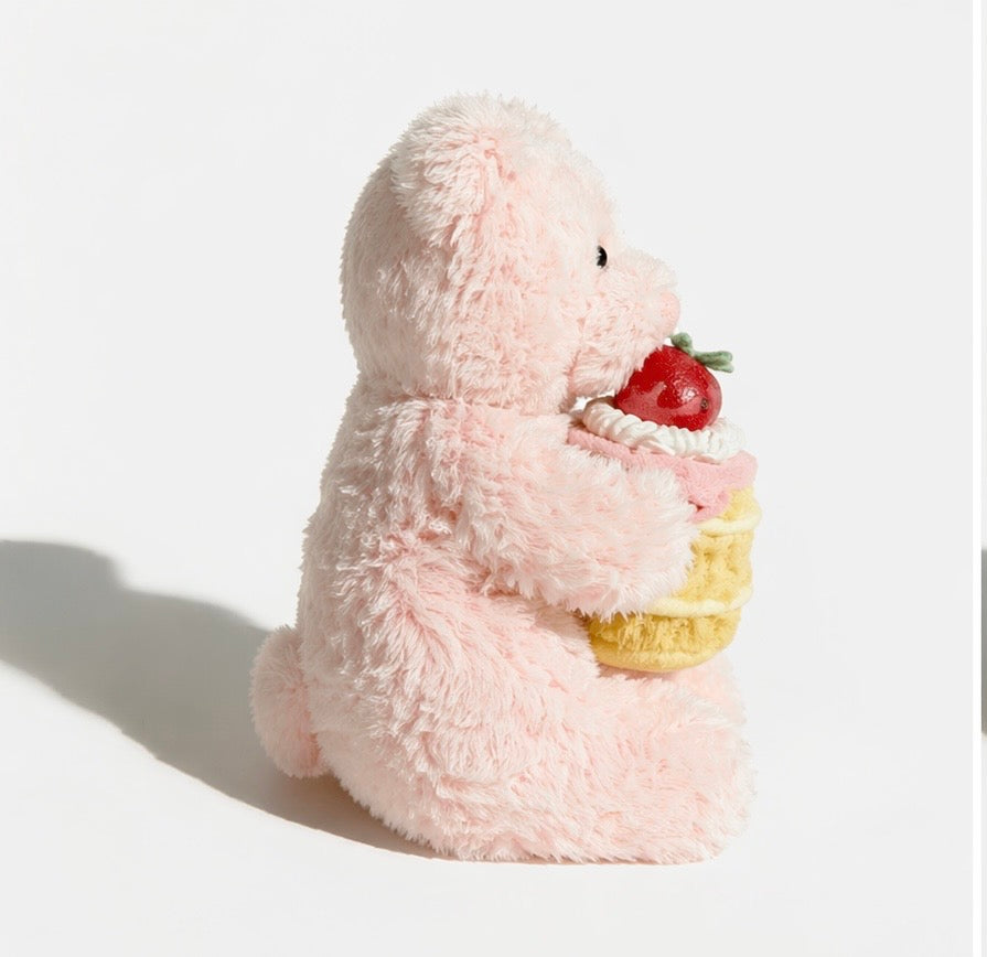 Leola Bear with Strawberry Cake