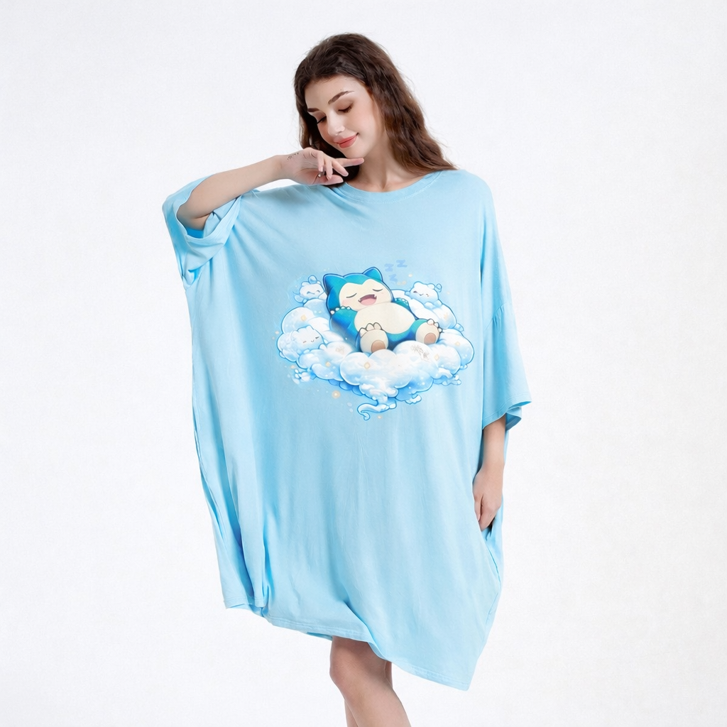 Snorlax Pokémon bamboo Oversized Sleep Tee