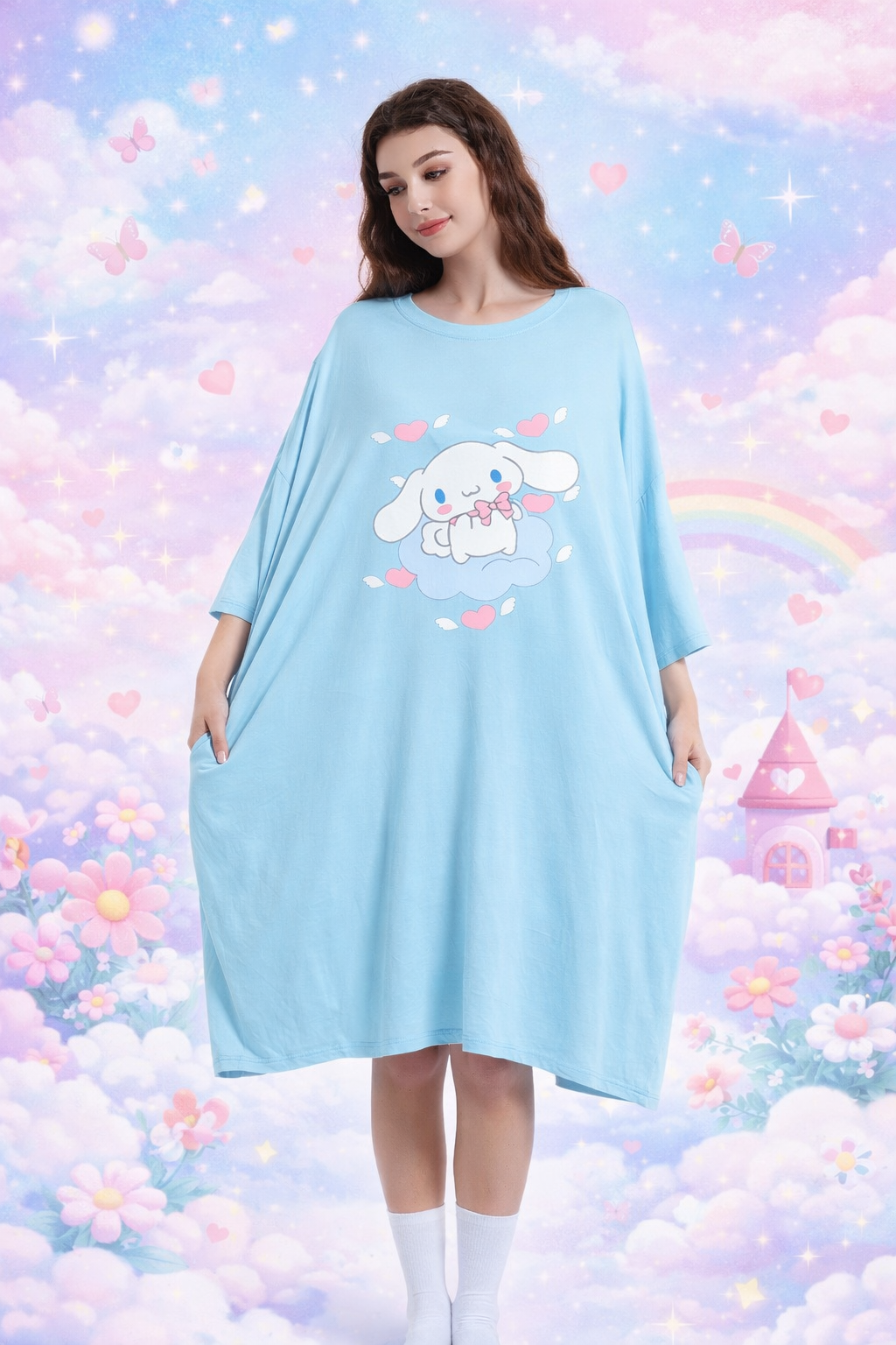 Cinnamoroll Sleep bamboo Oversized Tee Women’s Sleepy Tee