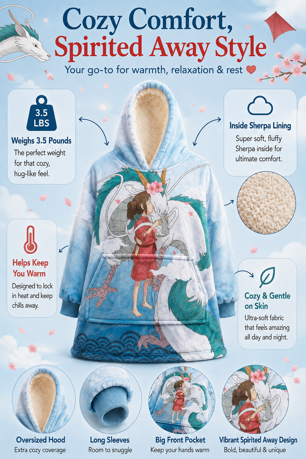 spirited away blanket hoodie
