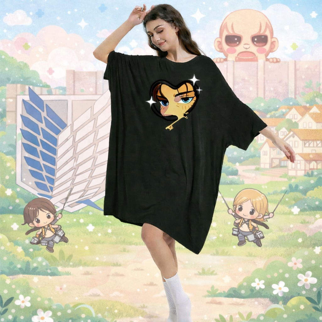 Eren Yeager Attack on Titan bamboo Sleep Oversized Tee
