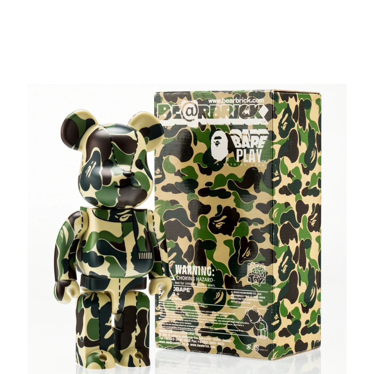 Bearbrick BAPE Play Camo Green