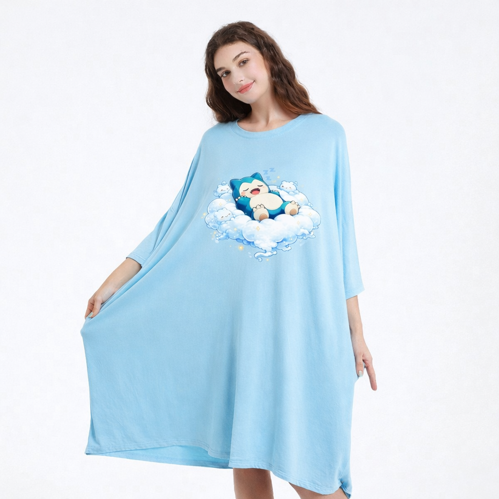 Snorlax Pokémon bamboo Oversized Sleep Tee