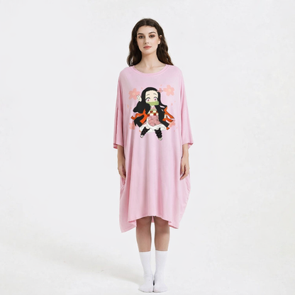 nezuko demon slayer bamboo Sleep Oversized Tee Women’s Sleepy Tee