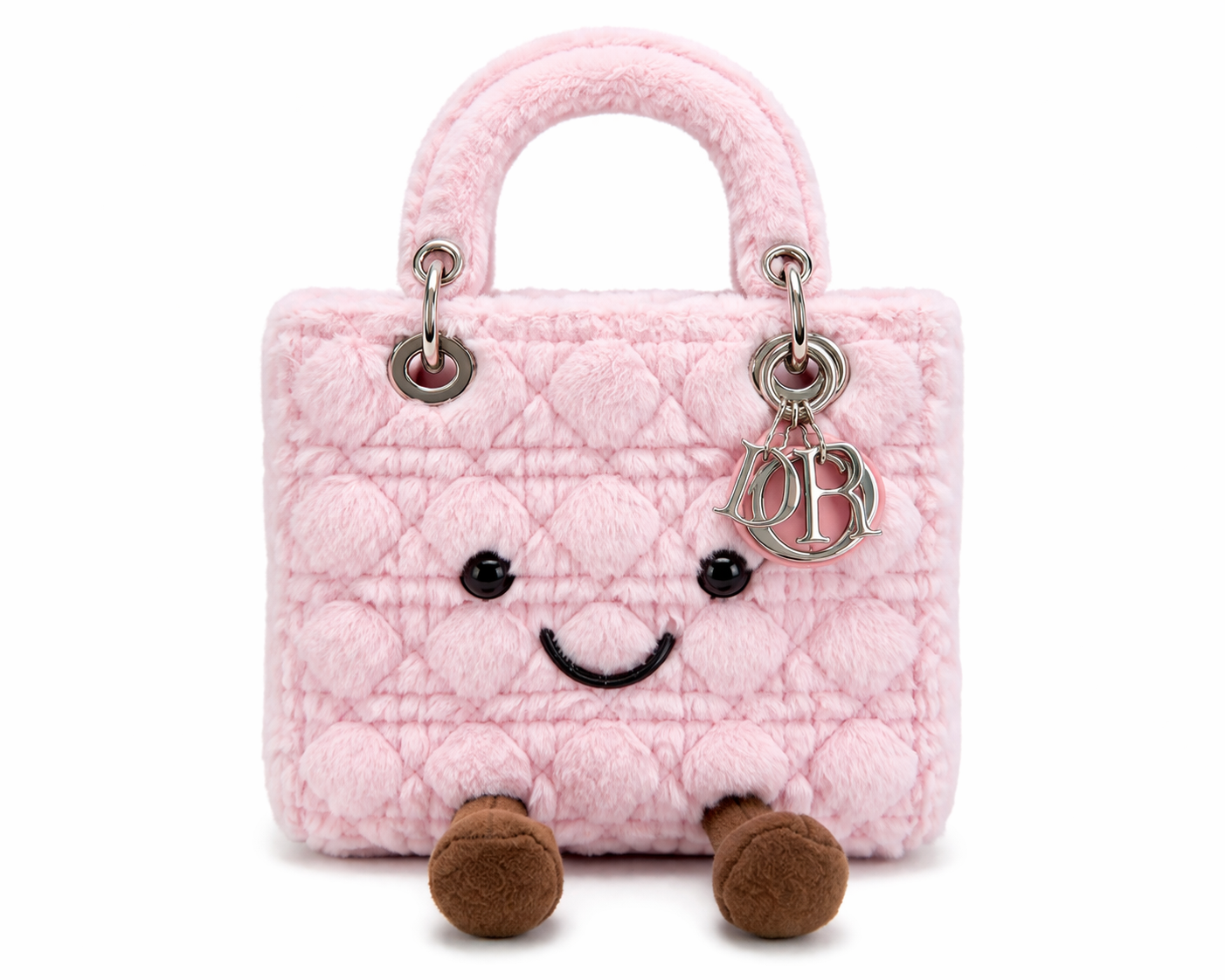 Fluffy Plush designer 
Lady O Bag - Pink