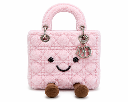 Fluffy Plush designer 
Lady O Bag - Pink