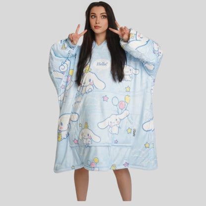 Cinnamoroll  wearable Blanket Hoodie  oversize snuggle Sherpa   unisex adults and kids