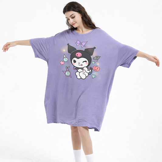 Kuromi Hello Kitty Oversized bamboo Sleep Tee