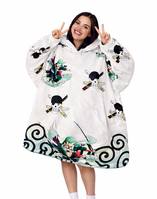 Zoro One Piece Wearable Blanket Hoodie for Kids & Adults | OLM Toys