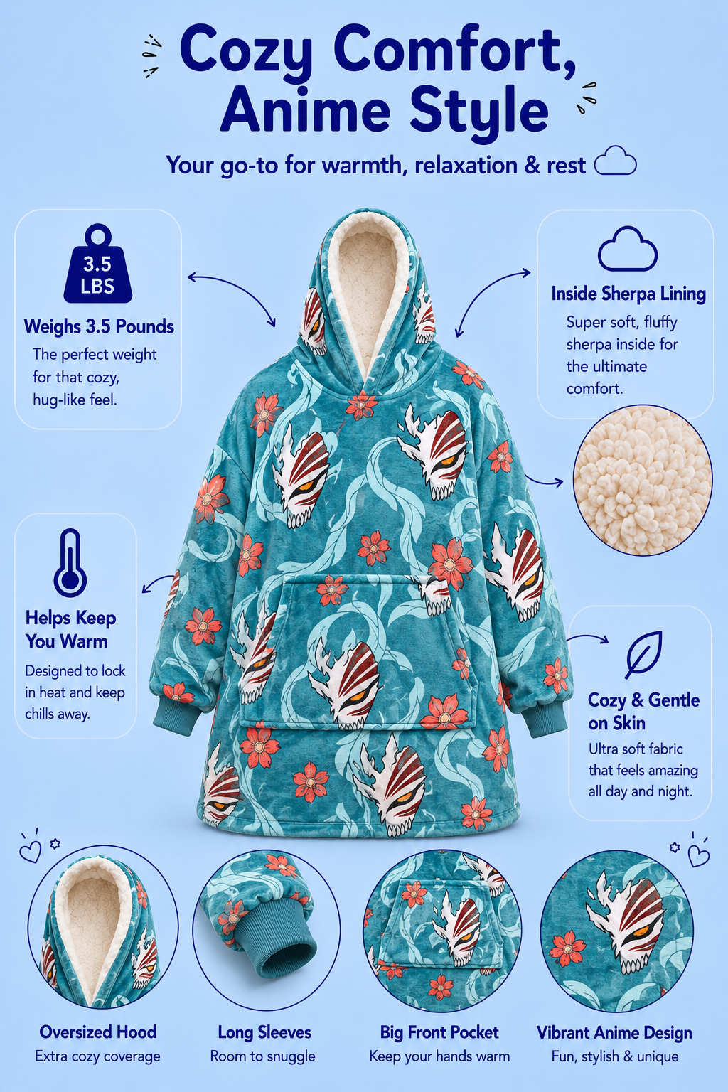 Bleach blanket hoodie