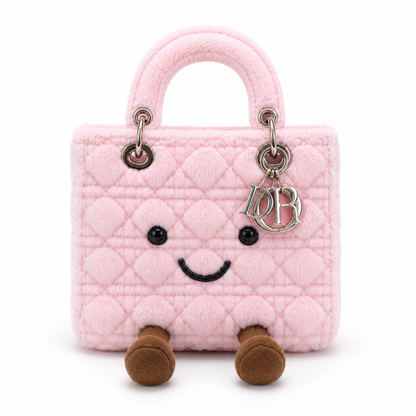 Fluffy Plush designer 
Lady O Bag - Pink