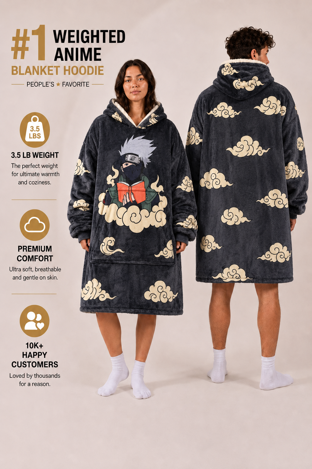 Kakashi blanket hoodie
