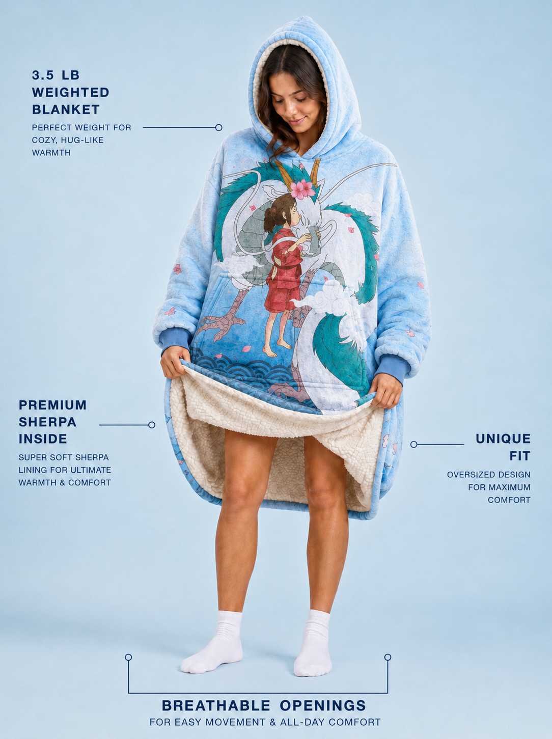 spirited away blanket hoodie