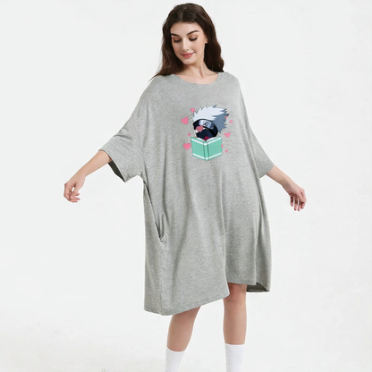 Kakashi Hatake Naruto bamboo Sleep Oversized Tee