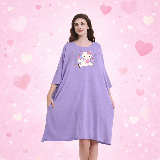 Hello Kitty Sleep Oversized Tee bamboo women's sleepy tees