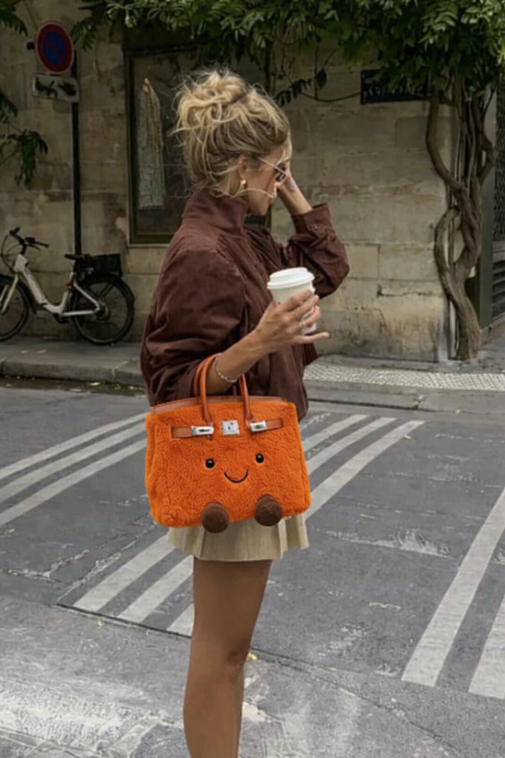 jellykin™ Fluffy Plush designer Handbag – Cute Luxury bag orange